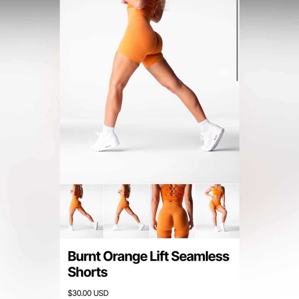 BRAND NEW NVGTN Orange Gym Shorts Medium